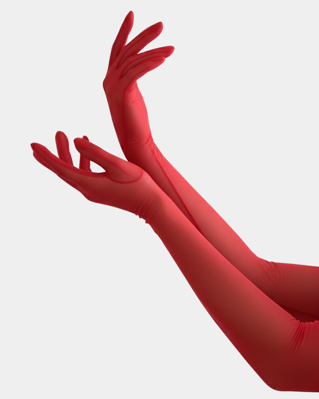 Handschue Halbtransparente Rot