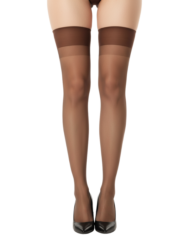 Overkneestrümpfe Klassik - Mocka